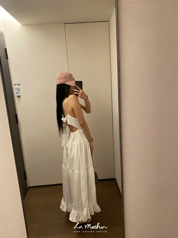 細肩v領層次長洋裝